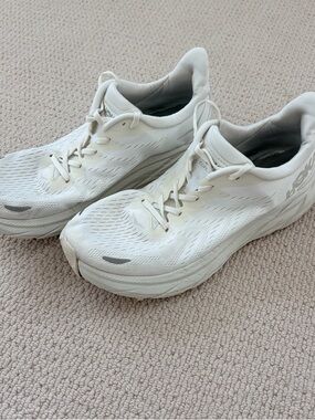 Hoka White Men's Clifton 8 Running Shoes